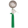Winco Ice Cream Disher with Green Handle, Size 12, Two and two third ounces, Stainless Steel