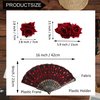 Sanfenly Halloween Accessories Rose Flower Crown Headband Hair Clip Hair Accessories Embroidered Sequins Fabric Handheld Folding Fan Temporary Tattoos Sticker for Halloween Cosplay Wedding Party