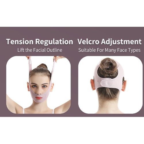 New Beauty Facial Shaping Sleeping Mask, reusable V-shaped Facial Shaping Mask, V-shaped face and chin mask, V-line Lifting Mask, Double chin Shrink (Purple)