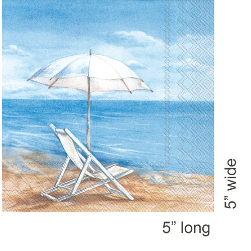 Ideal Home Range IHR 3-Ply Paper Napkins, 20-Count Cocktail Size, Blue Horizon