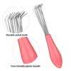 2 Pieces Hair Brush Cleaning Tool Comb Cleaning Brush Remove Hair Brush Cleaner Rake Mini Hair Brush Remover for Removing Hair Dust Home and Salon Use, Pink