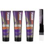 yper Fudge Clean Blonde Damage Rewind Violet Toning Shampoo (8.4 oz) with Teasing Comb Pack of 3