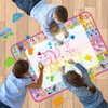 Aqua Water Doodle Mat - Kids Drawing Mat Toddlers Educational Toys for Age 3 4 5 6 7 8 Year Old Boys Girls Gifts - Neon Color Mat Doodle Board Writing Drawing Toys Holiday Christmas Birthday Gifts