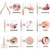 Manicure Set Nail Clipper Set Men Women 12 in 1 Nail Care Kit with Portable Case Travel Manicure Pedicure Tools Grooming Kit Beauty Salon(Rose Gold)