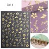Flower Nail Art Stickers, Cherry Blossoms Nail Decals 3D Self-Adhesive Rose Gold White Sliver Gold Cherry Blossom Spring Nail Design Manicure Tips Nail Decoration for Women Girls Kids(4Sheets)
