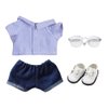 niannyyhouse Solid Color Plaid Striped Shirt Jeans Glasses Leather Shoes 10cm 15cm 20cm Plush Doll Clothes Soft Stuffed Plush Toy Dress Up Accessories (A10-15cm)