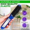 DIMROM Folding Hairbrush with Mirror Set of 4, Compact Pocket Hair Brush for Travel Car Gym Bag Purse-Blue, Purple, Green and Black