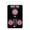 Team Golf NCAA Indiana Hoosiers Divot Tool Pack With 3 Golf Ball Markers Divot Tool with 3 Golf Ball Markers Pack, Markers are Removable Magnetic Double-Sided Enamel