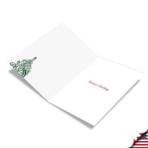 The Best Card Company - 12 Beautiful Merry Christmas Cards (1 Design, 12 Cards) - Bulk Boxed Xmas Stationery Set with Envelopes - Just Fir You B6019DXSG