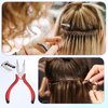 Multi Functional Hair Extensions Pliers Tool Hair Extension Pliers for Beads with 3 Holes Hair Extensions Opener and Removal for Feather Extension Closer Tool Kit