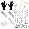 Professional Piercing Kit Stainless Steel Belly Button Rings Tongue Tragus Cartilage Eyebrow Nose Ring Lip Piercing Needles Body Jewelry 14G 16G 20G (Set B)