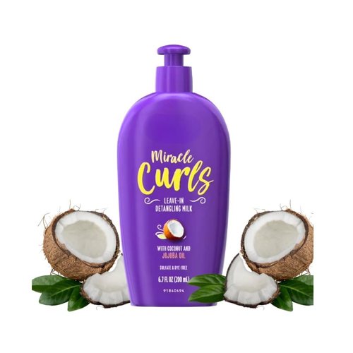 Detangling Leave-In Milk for Curly Hair, 6.7 fl oz, Paraben-Free Moisturizer, Frizz Control (Pack of 1)