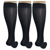 3 Pair Sheer Black Small/Medium Ladies Compression Socks, Moderate/Medium Graduated Compression 15-20 mmHg. Therapeutic, Occupational, Travel & Flight Knee-High Hosiery.