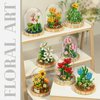 Dookok Flower Bouquet Building Set, Mini Bricks Building Blocks Artificial Flowers, DIY Decoration Home, 684 Pieces Botanical Collection Building Toys for Adult Kids Gift, Rose