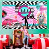 Mocsicka 50s Birthday Party Banner Back to 50's Rock and Roll Banner Backdrop 1950s Party Decorations Retro Rocking Backdrop for 50s Party, 72.8 x 43.3 Inch
