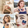 20 Sheets 4th of July Temporary Tattoos Stickers Independence Day Red White Blue Flag Decals Waterproof Face Body Makeup Art Stickers