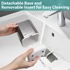 Boperzi Toothbrush Holder Toothpaste Organizer Drainage for Bathroom Vanity, Detachable Anti-Slip Brushed Nickel Toothpaste Storage Caddy 3 Slots with Drainage Holes for Makeup Brush Razor Stand
