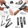 Nail Clippers Perfect 3 pcs Set Black Stainless Steel Fingernail & Thick Toenail & Ingrown Nail Clippers, Nail Clippers Cutter for Men and Women(Black).