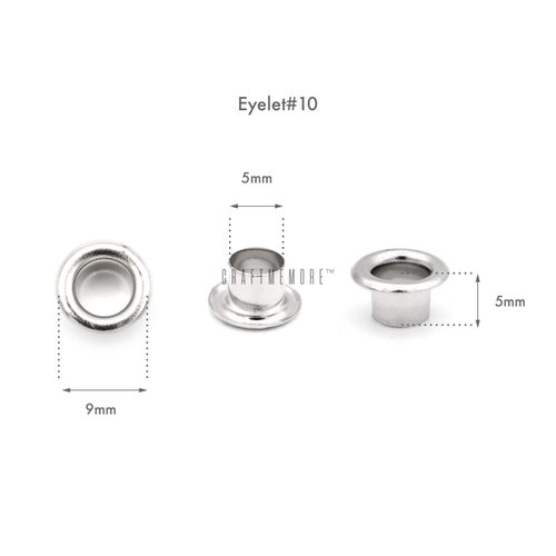 CRAFTMEMORE 3/16" (5MM) Hole Size 100 Sets Gold Metal Grommets Eyelets with Washers for Bead Cores, Clothes, Leather, Canvas (Gold)