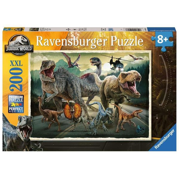 Ravensburger - Jurassic World Puzzle, Toys, Dominion, Children's puzzle, 200 pieces XXL, Puzzle for children +8 years, Puzzle size 58x25 cm, 12001058