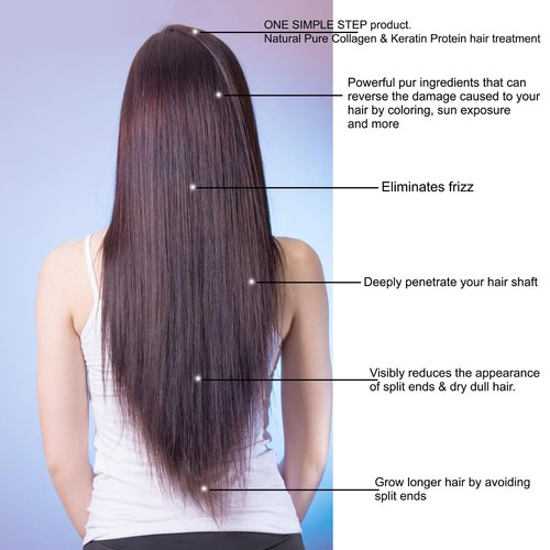 Aminotouch Natural PURE PROTEIN COLLAGEN KERATIN TREATMENT Rescue Shot Grow Long Hair Repair Damage Split Ends, Strengthen Weak Hair, Collagen Coating Filler Keratin Repair that Works From the Core