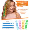 42 Pieces Heatless Waves Hair Curler, No Heat Damage Wavy Hair Curlers with 2 Sets of Styling Hooks, Heatless Curls for Women Girls Medium Short Hair(4 Colors,25cm/ 9.9")