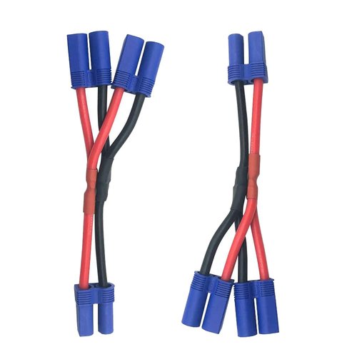 LINSYRC EC5 Plug Parallel Battery Connector Cable 1-Female to 2-Male Adapter Splitter with 10cm 12awg Silicone Wire for DJI Phantom Quadcopters Multirotors RC LiPo Battery