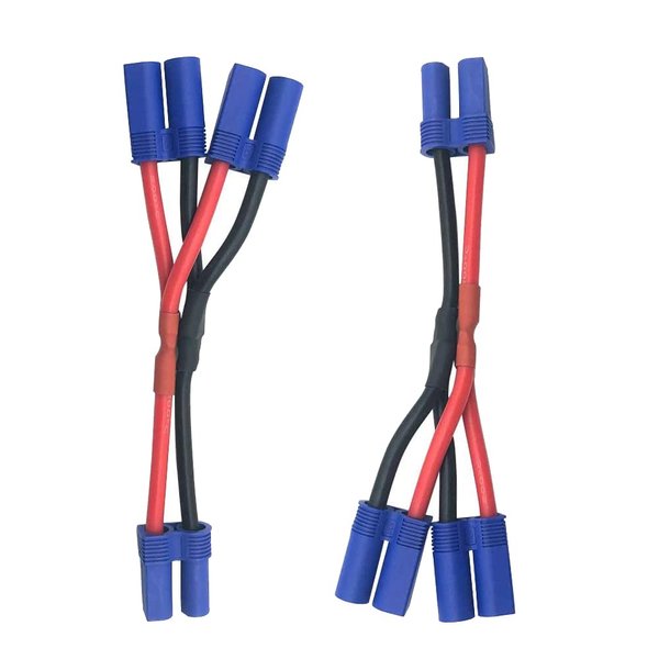 LINSYRC EC5 Plug Parallel Battery Connector Cable 1-Female to 2-Male Adapter Splitter with 10cm 12awg Silicone Wire for DJI Phantom Quadcopters Multirotors RC LiPo Battery