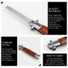 Stainless Steel Folding Comb, Clipper Comb, Comb with Wood Handle, Push Button Pocket Comb for Hair Styling