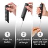 Jurrissa Rat Tail Combs for Parting,Protable Retractable Rat Tail Comb-Parting Combs for Hair Stylist-Fine Tooth Teasing Comb Stainless Steel Pin Tail Anti Static Heat Resistant(Black)