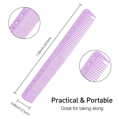 3 Pieces Carbon Fine Cutting Comb Carbon Fiber Salon Hairdressing Comb for Man and Woman Hairdressing Comb Heat Resistant Barber Comb (Pink Bule Purple)