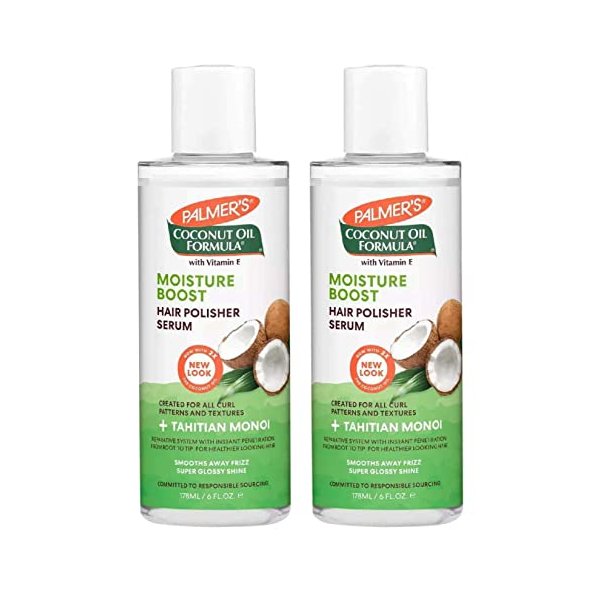 Palmer's Coconut Oil Formula Hair Polisher Serum, 6 Ounces (Pack of 2)