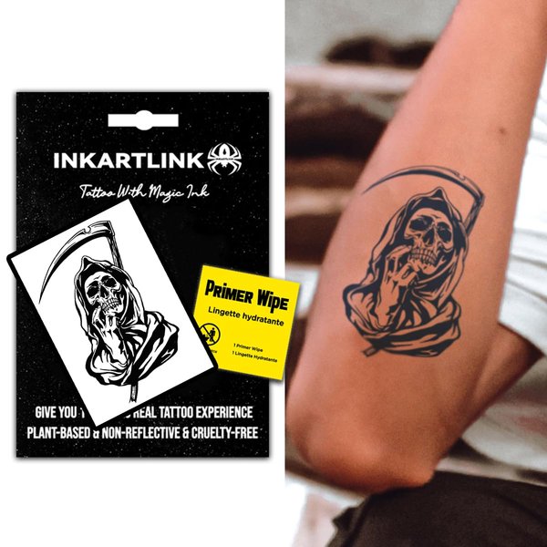 INKARTLINK Temporary tattoo, magical tattoo lasts 7-15 days, waterproof and non-reflective, exquisite packaging, unique design(Undead Messenger)
