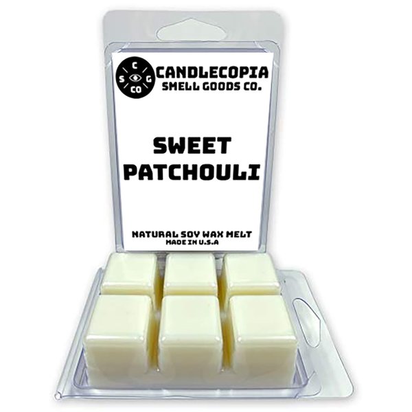 Candlecopia Sweet Patchouli Strongly Scented Hand Poured Vegan Wax Melts, 12 Scented Wax Cubes, 6.4 Ounces in 2 x 6-Packs