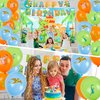 Dinosaur Birthday Party Supplies, 49Pcs Dinosaur Party Decorations with Dinosaur Happy Birthday Backdrop, Dinosaur Balloons, Happy Birthday Banner, Cupcake Toppers for Boys Kids Girls Celebration
