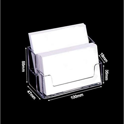 DNHCLL 1 Pack Clear Business Card Holder 2 Tiers Plastic Card Stand Organizer Card Holder Display for Home Office, Desktop, and Counter, 120 Cards Capacity