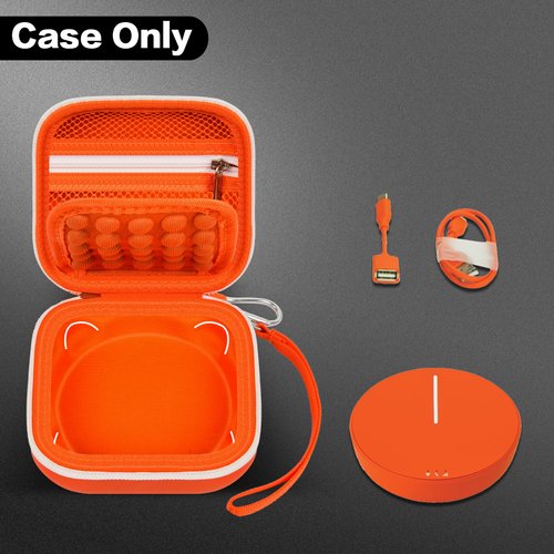 Boobowl Hard Case Compatible with SIMO/for Skyroam Solis Lite 4G LTE Portable WiFi Mobile Hotspot, Travel Router Storage Bag with Mesh Pocket for Rechargeable Batteries, Charger (Box Only) - Orange