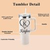 Elemtansy Personalized 40 Oz Tumbler with Handle and Straw, Custom Insulated Stainless Steel Tumbler with Name Travel Coffee Mug Birthday Gifts for Women Men