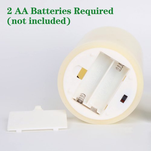 Eywamage Ivory Flameless Pillar Candles with Remote, Flickering Realistic LED Battery Wax Candles Set of 3, Φ 3" H 4" 5" 6"