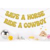 KEWUFD Save a Horse Ride a Cowboy Banner, Bachelorette Party Decorations For Girls, Engagement/Wedding for Western Theme Bridal Shower Party Supplies Gold Glitter