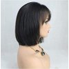 QUINLUX WIGS 13X6 Lace Front Wig 150% Density Air Bangs Natural Color Short Bob Wigs Brazilian 100% Human Hair For Women (8 inch/13X6, 150% density)