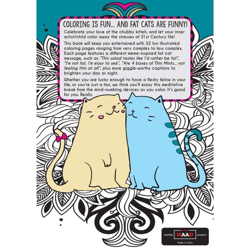 Maad Life With A Fat Pussy - Funny Gift for Cat Lovers, White Elephant Idea - Includes 12 Colored Pencils - Adult Coloring Book