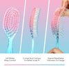 CANDYBRUSH Curved Vented Hair Brush Wet Detangling for Blow Drying Colorful for Straight Fine Hair for Women Round Detangler Soft Bristles Medium Pink-Blue Gradient