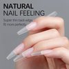 240 Pcs Long Coffin Nails Tips Matte Full Cover Soft Gel Nail Tips Pre-shaped Gelly Tips Acrylic Clear Fake Press On Nail Tips for Nail Extension Manicure Design 12 Sizes