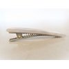 Generic 2 1/2 inch white gray platinum marbled alligator hair clip barrette