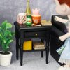 ibasenice Dollhouse Mini Bedside Table - 2 PCS Christmas Dollhouse Closet Tiny Home Dollhouse Accessories Sleeping Cabinet Vintage Micro Scene Wooden Crafts Furniture