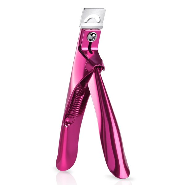 GAOY Acrylic Nail Clippers, Professional Stainless Steel Edge Cutter for False Nail Tips Poly Nails Fake Artificial Nails, Salon & Home Use Nail Art Accessories Sharp Blade Clip Manicure Tool, Plum