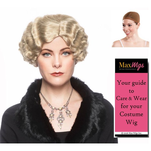Daisie Flapper Color Blonde - Enigma Wigs Women's 1920s Chicago Dancer Charleston 20s Daisy Bundle with Wig Cap, MaxWigs Costume Wig Care Guide