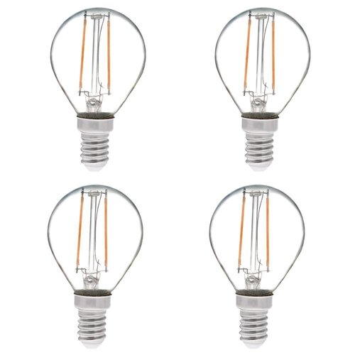 HERO-LED S11-DS-2W-WW27 Dimmable S11 E14 European Candelabra Base 2W LED Vintage Antique Filament Bulb, 25W Equivalent, Warm White 2700K, 4-Pack [Attention E14 Base]
