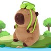 Achwishap Capybara Plush,Cute Plushies Capybara Stuffed Animal,Soft Capybara Plush Toys,Kawaii Plush Stuffed Toys with Turtle Backpack Plushies Gifts for Kids Adults Birthday(Capybara Turtle,14”)